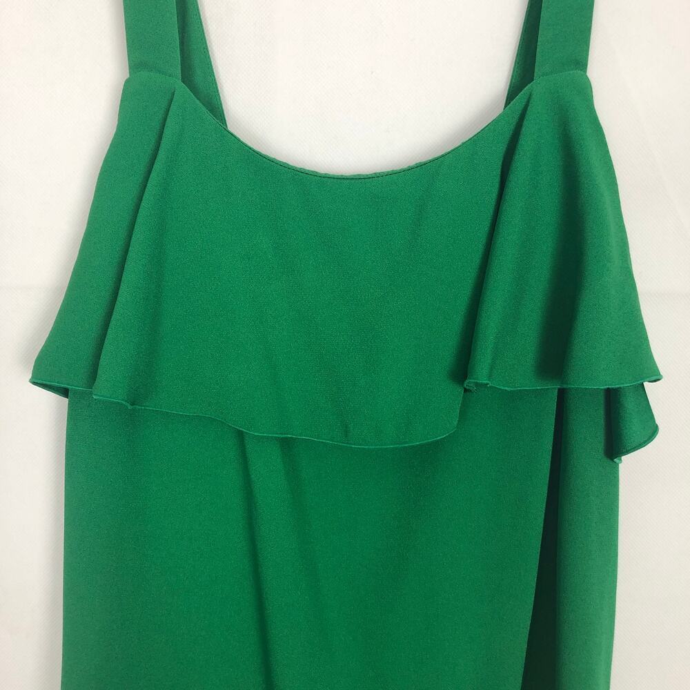 Rachel Zoe Green Sleeveless Ruffle Top Size 8 - Picture 3 of 12